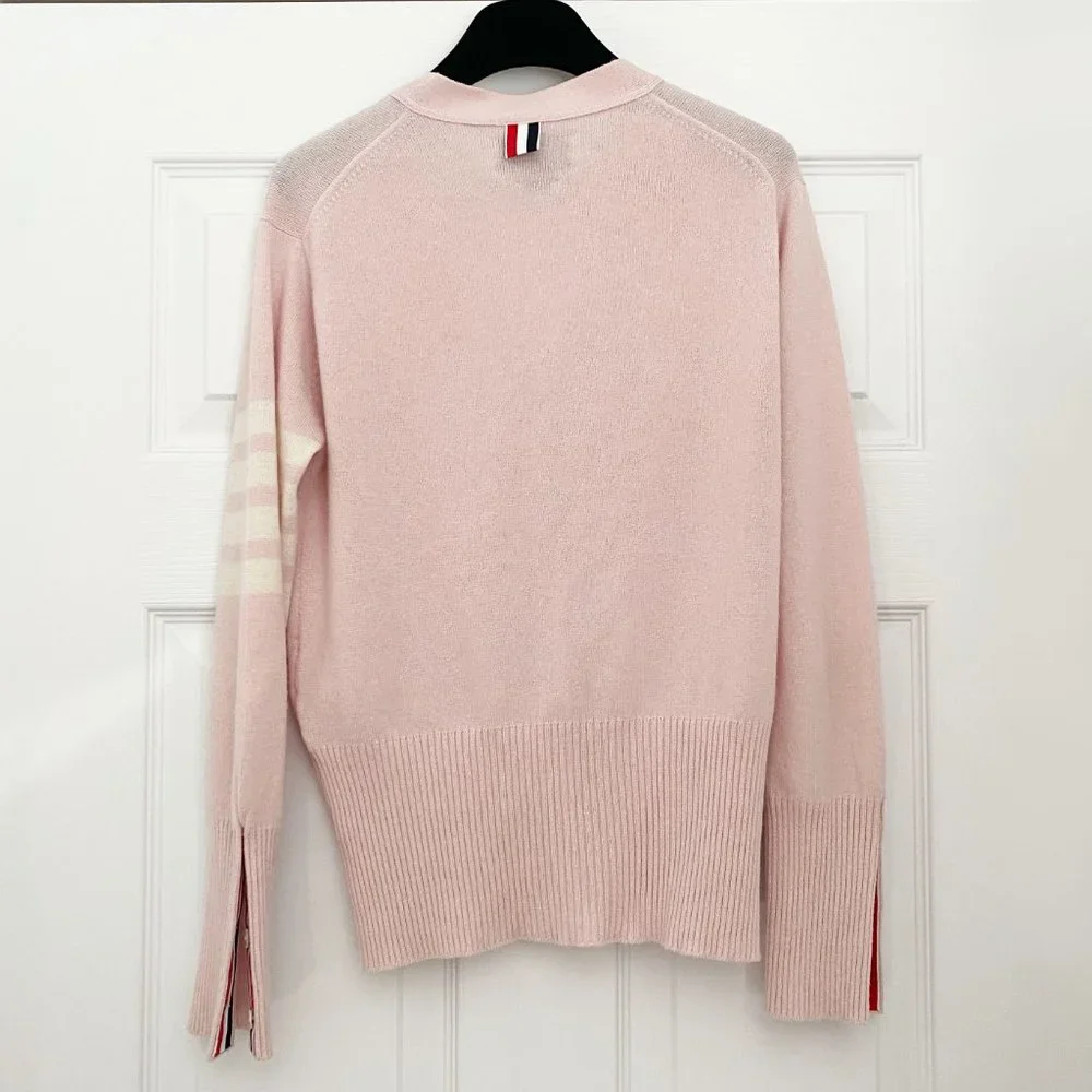 Thom Browne Pink Cashmere Cardigan, size 42 (fits like a fitted size Small). - Picture 12 of 15
